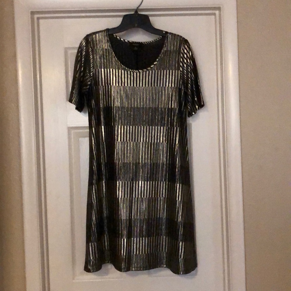 Black and Gold Shift Dress